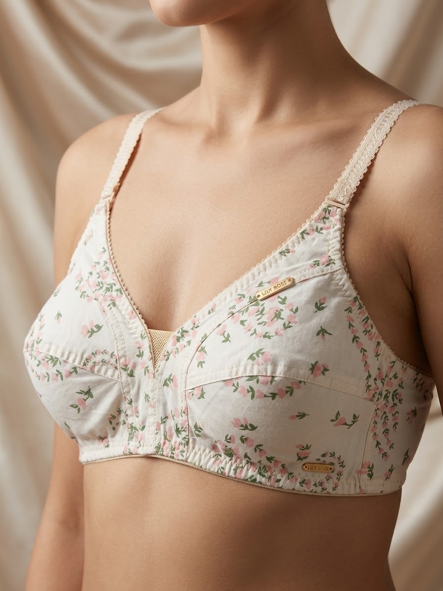 Printed Cotton Bra - Pack of 5 | Non-Padded Breathable Comfort