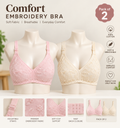 Embroidered Cotton Bra - Pack of 2 | Non-Padded Everyday Comfort