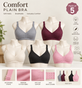 Everyday Cotton Bra - Pack of 5 | Non-Wired Soft Support (32-42)