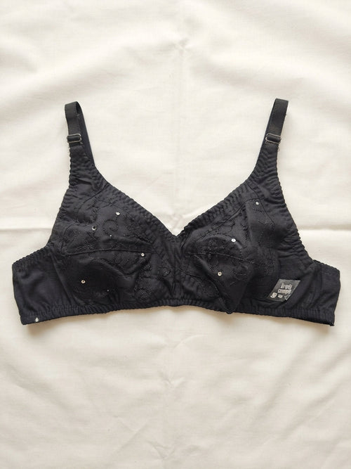 Embroidered Cotton Bra - Pack of 2 | Non-Padded Everyday Comfort