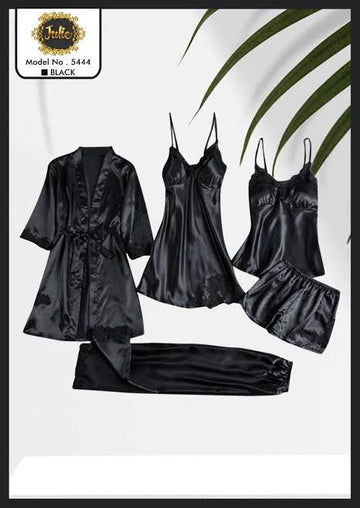 Silky Nighty Set - Free Size | Soft Lounge & Sleepwear (1 Piece)